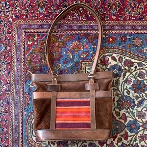 Vintage Real Leather Boho Handbag Purse